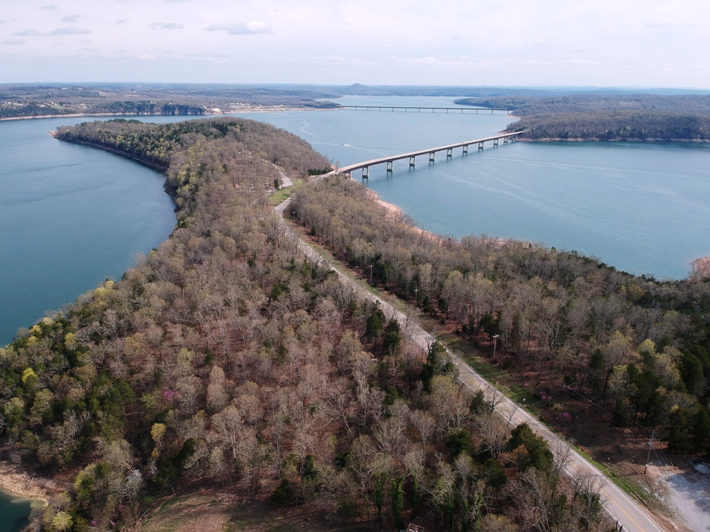 Norfork Lake Bridges drone